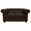 ΚΑΝΑΠΕΣ 2ΘΕΣΙΟΣ T.CHESTERFIELD HM3010.01 ΤΕΧΝΟΔΕΡΜΑ ΣΚΟΥΡΟ ΚΑΦΕ 155x90x73 εκ.