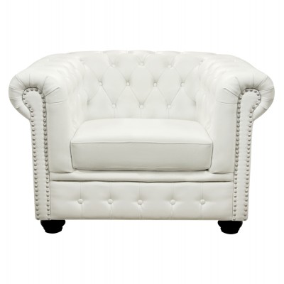 ΠΟΛΥΘΡΟΝΑ T.CHESTERFIELD POLINA HM3011.02 PU ΛΕΥΚΟ ΜΑΤ 110x90x73Y εκ.