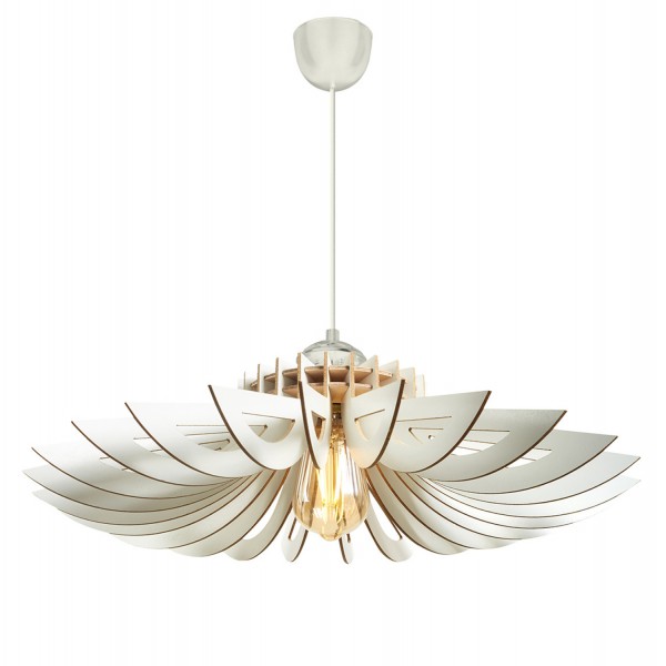 ΦΩΤΙΣΤΙΚΟ ΟΡΟΦΗΣ ΞΥΛΙΝΟ ΚΡΕΜΑΣΤΟ ΛΕΥΚΟ HM7348.02 Φ68x50Υ εκ.