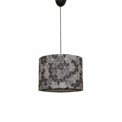 ΦΩΤΙΣΤΙΚΟ ΟΡΟΦΗΣ ΚΡΕΜΑΣΤΟ HM7369 ΜΕΤΑΛΛΟ ΚΑΙ ΥΦΑΣΜΑ ΜΑΥΡΟ ΓΚΡΙ 28x28x65Υ εκ.