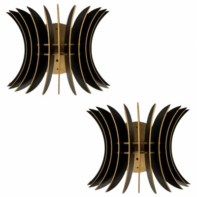 ΣΕΤ ΑΠΛΙΚΕΣ ΤΟΙΧΟΥ 2ΤΜΧ ΞΥΛΙΝΕΣ ΑΠΟ MDF ΜΑΥΡΟ HM7380.03 28x20x20Υ εκ.