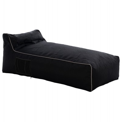 ΠΟΥΦ ΞΑΠΛΩΣΤΡΑ WADELIN HM5774.12 ΜΕ TEXTILINE ΜΑΥΡΟ ΚΑΙ ΛΕΥΚΟ ΡΕΛΙ 190x80x40-60Υ εκ.