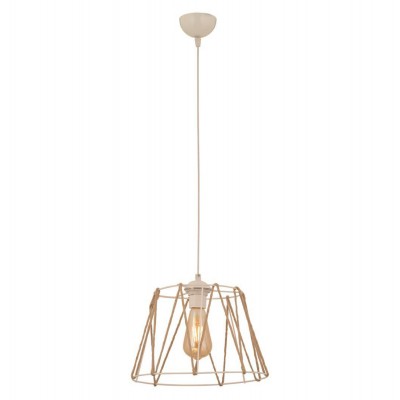 ΦΩΤΙΣΤΙΚΟ ΟΡΟΦΗΣ ΜΕΤΑΛΛΙΚΟ ΛΕΥΚΟ ΜΕ ΣΧΟΙΝΙ ΜΠΕΖ HM7566.03 Φ30x81Υ εκ.