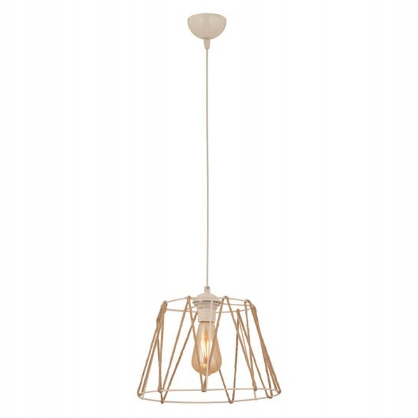 ΦΩΤΙΣΤΙΚΟ ΟΡΟΦΗΣ ΜΕΤΑΛΛΙΚΟ ΛΕΥΚΟ ΜΕ ΣΧΟΙΝΙ ΜΠΕΖ HM7566.03 Φ30x81Υ εκ.