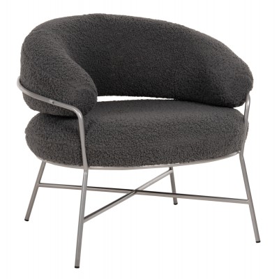 ΠΟΛΥΘΡΟΝΑ TRUDI HM8639.21 ΑΠΟ ΜΠΟΥΚΛΕ ΓΚΡΙ ΜΕ ΑΣΗΜΙ ΜΕΤΑΛΛΙΚΟ ΣΚΕΛΕΤΟ 84x79x76Υ εκ.