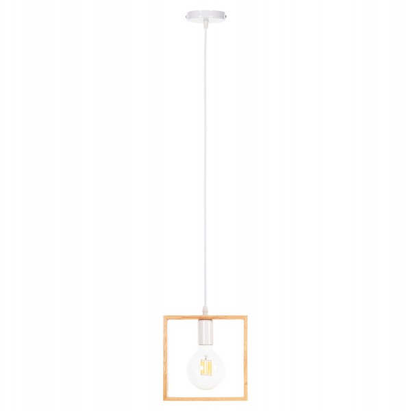 ΦΩΤΙΣΤΙΚΟ ΟΡΟΦΗΣ ΚΡΕΜΑΣΤΟ HM4071 ΞΥΛΙΝΟ TΕΤΡΑΓΩΝΟ ΚΑΠΕΛΟ-ΛΕΥΚΟ ΚΑΛΩΔΙΟ 20Χ125Υ