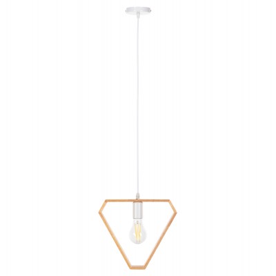 ΦΩΤΙΣΤΙΚΟ ΟΡΟΦΗΣ ΚΡΕΜΑΣΤΟ HM4069 ΤΡΙΓΩΝΟ ΞΥΛΙΝΟ-ΛΕΥΚΟ ΚΑΛΩΔΙΟ 25x28,5x126,5Υεκ.