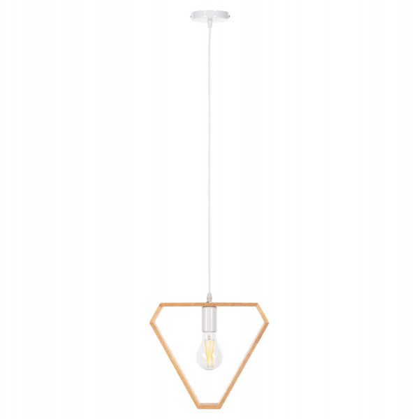 ΦΩΤΙΣΤΙΚΟ ΟΡΟΦΗΣ ΚΡΕΜΑΣΤΟ HM4069 ΤΡΙΓΩΝΟ ΞΥΛΙΝΟ-ΛΕΥΚΟ ΚΑΛΩΔΙΟ 25x28,5x126,5Υεκ.