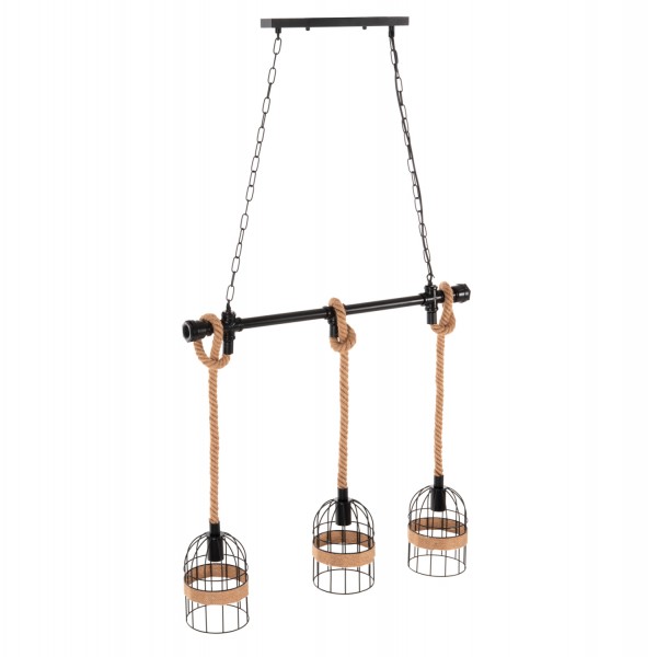 ΦΩΤΙΣΤΙΚΟ ΟΡΟΦΗΣ 3-ΦΩΤΟ ΚΡΕΜΑΣΤΟ HM4180 ΜΕΤΑΛΛΟ ΜΑΥΡΟ-ΣΧΟΙΝΙ ΦΥΣΙΚΟ 80x14,5x137Υεκ.