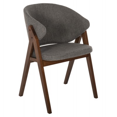 ΚΑΡΕΚΛΑ HANA HM9746.01 RUBBERWOOD ΣΕ ΜΑΥΡΟ ΧΡΩΜΑ-ΜΠΕΖ ΥΦΑΣΜΑ 55x60x84Yεκ.