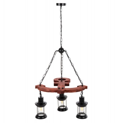 ΦΩΤΙΣΤΙΚΟ ΟΡΟΦΗΣ 3-ΦΩΤΟ HM4115 ΞΥΛΟ-ΜΕΤΑΛΛΟ-ΓΥΑΛΙ 115Υ εκ.