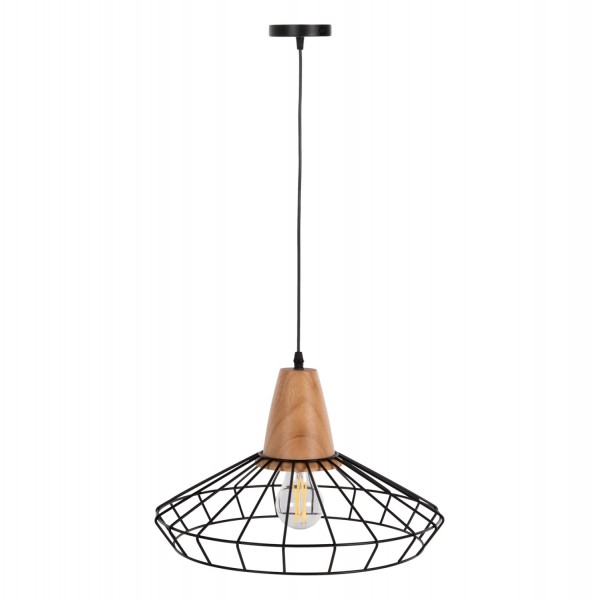 ΦΩΤΙΣΤΙΚΟ ΟΡΟΦΗΣ ΚΡΕΜΑΣΤΟ HM4160 ΜΑΥΡΟ ΜΕΤΑΛΛΟ-ΞΥΛΟ Φ39x117Υεκ