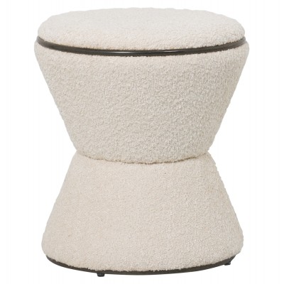 ΣΚΑΜΠΟ ΣΤΡΟΓΓΥΛΟ LINNER HM9604.06 ΜΠΟΥΚΛΕ ΥΦΑΣΜΑ ΕΚΡΟΥ-ΜΑΥΡΗ ΛΕΠΤΟΜΕΡΕΙΑ Φ38x44 εκ.