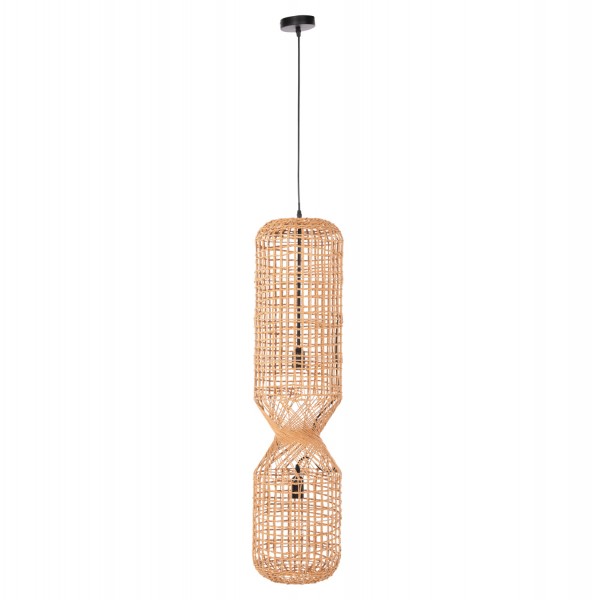 ΦΩΤΙΣΤΙΚΟ ΟΡΟΦΗΣ ΚΡΕΜΑΣΤΟ HM4344 ΚΥΛΙΝΔΡΙΚΟ ΑΠΟ PAPER ROPE ΜΠΕΖ-2 ΛΑΜΠΕΣ Φ25x100-160Υεκ.