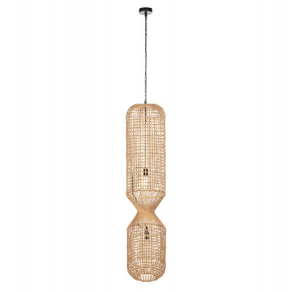 ΦΩΤΙΣΤΙΚΟ ΟΡΟΦΗΣ ΚΡΕΜΑΣΤΟ HM4345 ΚΥΛΙΝΔΡΙΚΟ ΑΠΟ PAPER ROPE ΜΠΕΖ-2 ΛΑΜΠΕΣ Φ30,5x132Υ