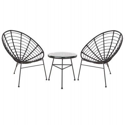 ΣΕΤ ΕΞΩΤΕΡΙΚΟΥ ΧΩΡΟΥ 3ΤΜΧ ALLEGRA HM21047.12 ΜΑΥΡΟ ΣΥΝΘ.RATTAN & ΜΕΤΑΛΛΟ