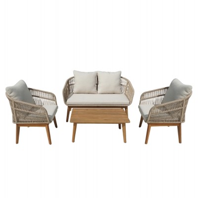 ΣΕΤ ΣΑΛΟΝΙ ΕΞ.ΧΩΡΟΥ 4ΤΜΧ FRANKY HM6231 ΞΥΛΟ ΑΚΑΚΙΑΣ-ΜΕΤΑΛΛΟ-ΣΧΟΙΝΙ