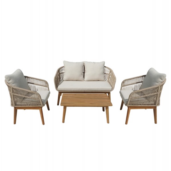 ΣΕΤ ΣΑΛΟΝΙ ΕΞ.ΧΩΡΟΥ 4ΤΜΧ FRANKY HM6231 ΞΥΛΟ ΑΚΑΚΙΑΣ-ΜΕΤΑΛΛΟ-ΣΧΟΙΝΙ