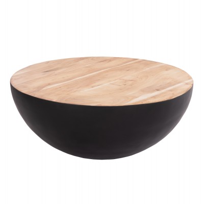 ΔΙΑΚΟΣΜΗΤΙΚΟ ΤΡΑΠΕΖΙ ΣΑΛΟΝΙΟΥ BOWL Φ90X37,5Yεκ. ΜΑΥΡΟ ΜΕ ΞΥΛΟ ΑΚΑΚΙΑΣ HM8717.21