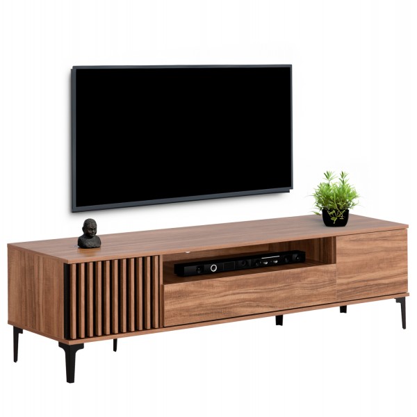 ΕΠΙΠΛΟ ΤΗΛΕΟΡΑΣΗΣ ΣΕΙΡΑ HARRY HM18008.01 ΜΕΛΑΜΙΝΗ ΦΥΣΙΚΟ ΞΥΛΟΥ-ΜΑΥΡΟ 200x40x47,5Υεκ.