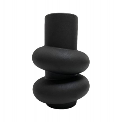 ΕΠΙΤΡΑΠΕΖΙΟ ΚΕΡΑΜΙΚΟ ΔΙΑΚΟΣΜΗΤΙΚΟ ROOK HM4627.02 ΜΑΥΡΟ ΜΑΤ Φ16x25,5Υεκ