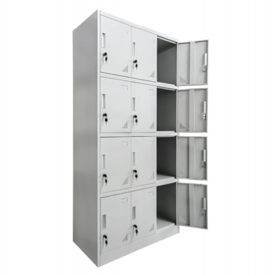 ΦΟΡΙΑΜΟΣ ΜΕΤΑΛΛΙΚΟΣ BEXLEY ΜΕ 12 ΝΤΟΥΛΑΠΑΚΙΑ ΜΕ ΚΛΕΙΔΙ HM5637.11 ΓΚΡΙ 90x45x185Υεκ