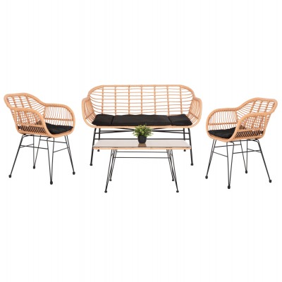 ΣΕΤ ΣΑΛΟΝΙ ΕΞΩΤΕΡΙΚΟΥ ΧΩΡΟΥ 4ΤΜΧ ALLEGRA HM21052 WICKER-ΜΕΤΑΛΛΟ