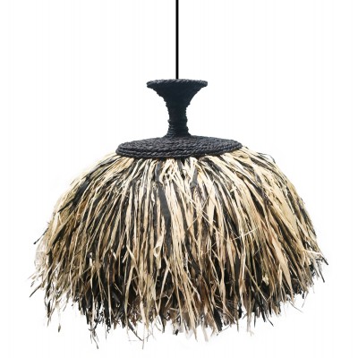 ΦΩΤΙΣΤΙΚΟ ΟΡΟΦΗΣ ORDEM HM4716 ΚΑΠΕΛΟ ΙΝΕΣ SISAL & ΜΠΑΝΑΝΑΣ-ΜΑΥΡΟ & ΦΥΣΙΚΟ Φ60x50Υεκ