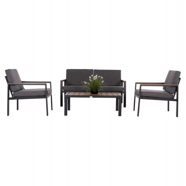 ΣΕΤ ΣΑΛΟΝΙ ΕΞ.ΧΩΡΟΥ 4ΤΜΧ SAFIN HM6278.03 ΑΛΟΥΜΙΝΙΟ & OLEFIN ΣΚΟΥΡΟ ΓΚΡΙ--POLYWOOD