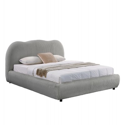 ΚΡΕΒΑΤΙ ΔΙΠΛΟ ΜΕ ΑΠΟΘ.ΧΩΡΟ KALLY HM729.01 ΓΚΡΙ FEAUX FUR ΥΦΑΣΜΑ--ΣΤΡΩΜΑ 160x200εκ