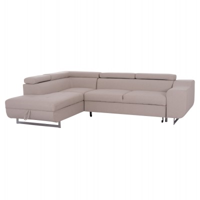 ΓΩΝΙΑΚΟΣ ΚΑΝΑΠΕΣ-ΚΡΕΒΑΤΙ ΜΕ ΑΠΟΘ.ΧΩΡΟ ENCORE HM3301.03L ΜΠΕΖ ΥΦΑΣΜΑ 285x205x90Υεκ.