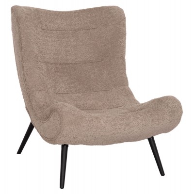 ΠΟΛΥΘΡΟΝΑ BRYM HM9605.08 ΣΚΟΥΡΟ ΜΠΕΖ ΜΠΟΥΚΛΕ ΥΦΑΣΜΑ-ΜΑΥΡΑ ΞΥΛΙΝΑ ΠΟΔΙΑ 80x95x95Υεκ.